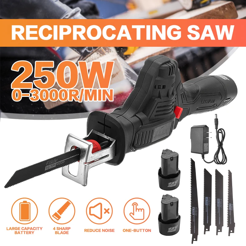 

12V Mini Multifunctional Reciprocating Electric Saw Outdoor Saber Saw Electric Tool for Cutting Wood Iron Sheet Plastics Hot