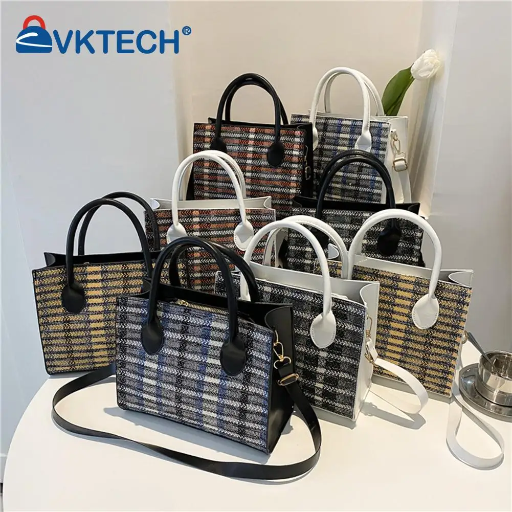 

Fashion Women Plaid Printing Shoulder Crossbody Messenger Bag Ladies Casual Top-handle Small Purse Handbags
