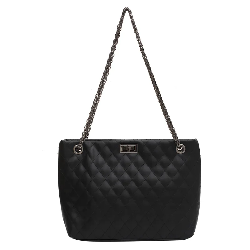 

Casual lady chain handbag 2021 new designer large-capacity textured diamond PU shoulder bag high-quality messenger female bag