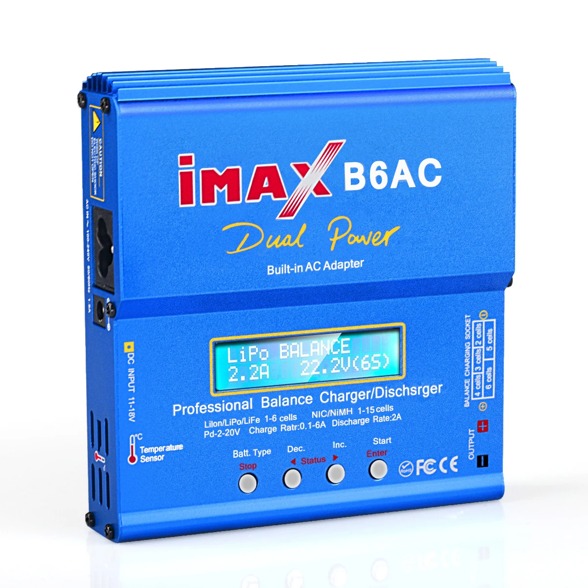 

HTRC IMAX B6AC 80W RC Charger B6 AC 6A Balance Charger with Digital LCD Screen Li-ion LiFe Nimh Nicd PB Lipo Battery Discharger