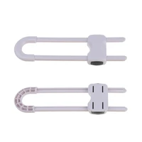 2pcslot drawer door cabinet cupboard safety locks baby kids safety care abs plastic u shaped locks infant baby protection