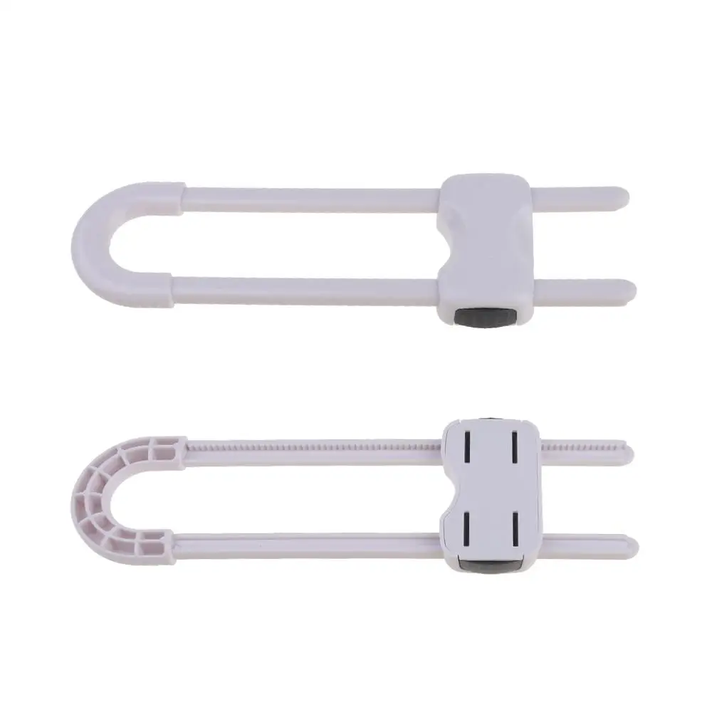 Cerraduras de seguridad para puerta de caj&oacute;n, candado de pl&aacute;stico ABS con forma de U, protecci&oacute;n para beb&eacute;s, 2 unids/lote-0