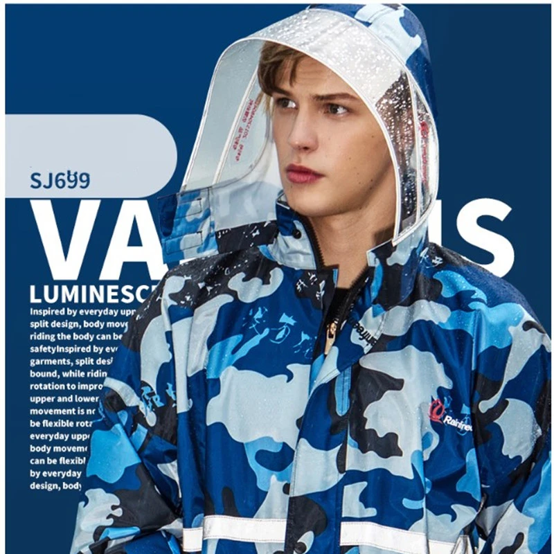 Горячие мужчины женщины на открытом воздухе кемпинга Рыбная ловля плащ-костюм