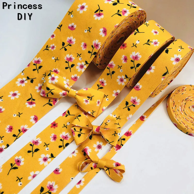 Лента тканевая шифоновая с цветочным принтом 75 мм 10/25/40 | Дом и сад