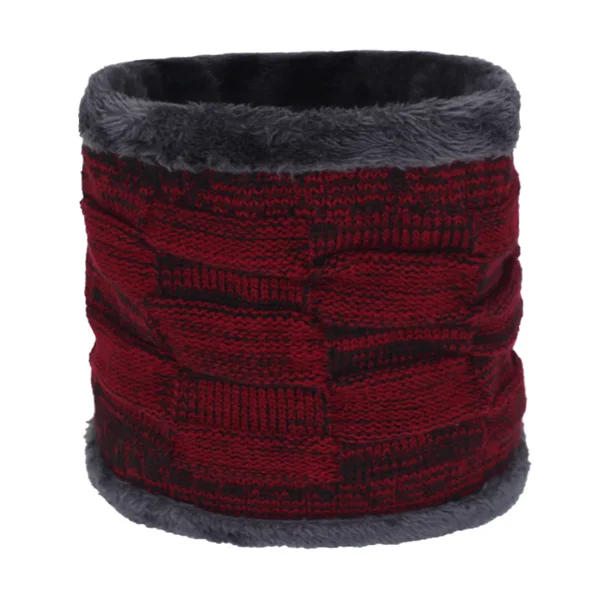wine red scarf AETRUE брендовая зимняя Шапки для Для мужчин Для женщин зимняя шапочки Для мужчин шарф вязанные шапки кепки мужская маска капор Теплый Шеи Шапка-бини - Цвет: wine red scarf