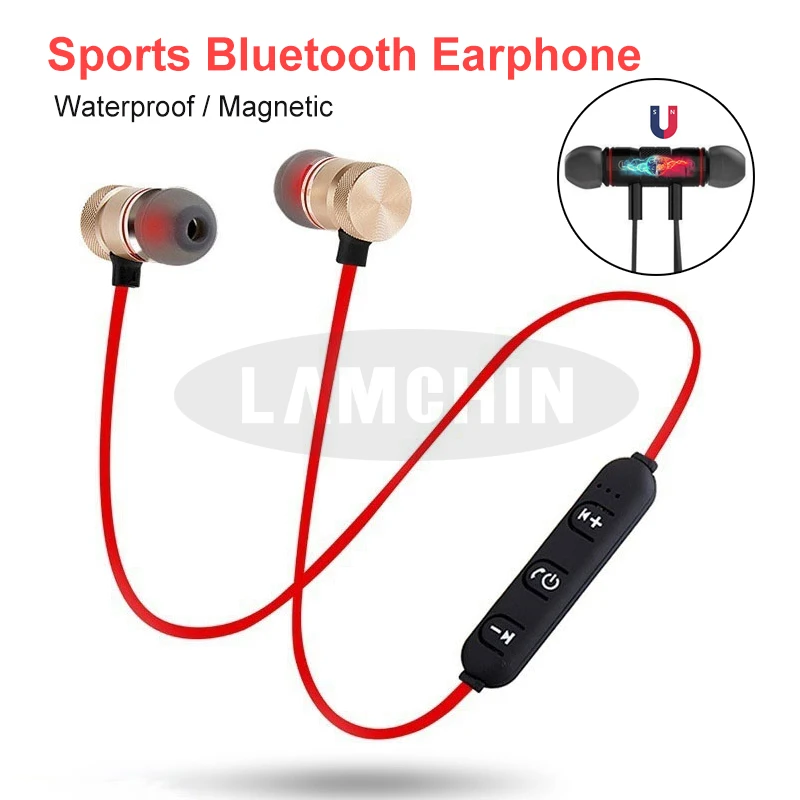 5 0 Bluetooth наушники Беспроводная гарнитура с микрофоном Металлические Магнитные