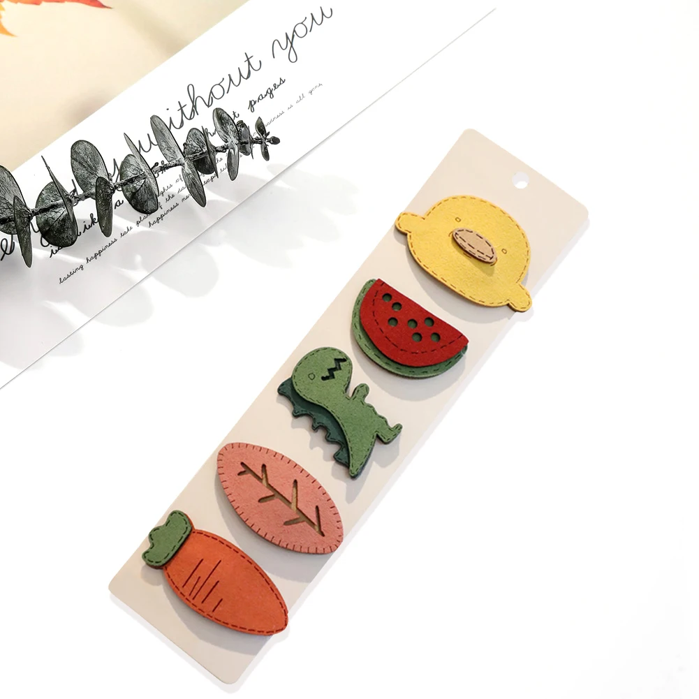 

5pcs Fashion Cartoon Leather Hair Clips Duck Hairpin Girls Women Sweet Headwear Gifts Hair Accessories dropshipping#22