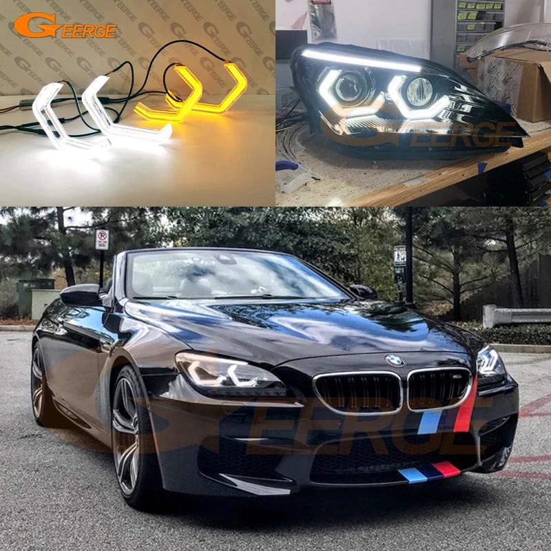 For BMW F12 F13 F06 M6 640i 650i Ultra Bright Concept M4 Iconic Style LED Angel Eyes Kit Halo Rings Car Refit Accessories