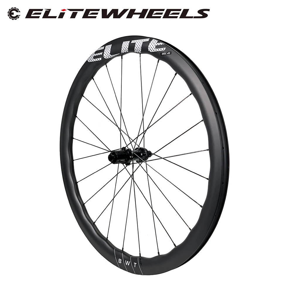 

ELITEWHEELS BWT Road Disc Carbon Wheels Gravel Bike Wheelset 45mm Depth 29mm Width Tubeless Rims 24-24Hole For Cyclocross Racing