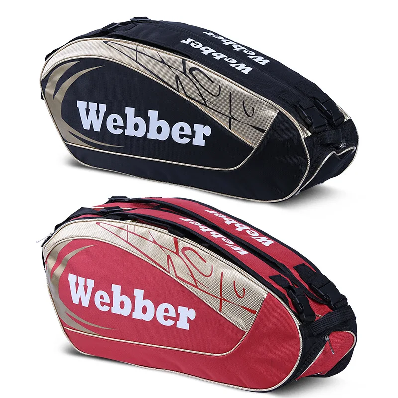 POGA Racket Bag Badminton Tennis Double Shoulder With Shoe Can Hold 3-6 6-12 Rackets Sports Training Backpack Squash | Спортивные