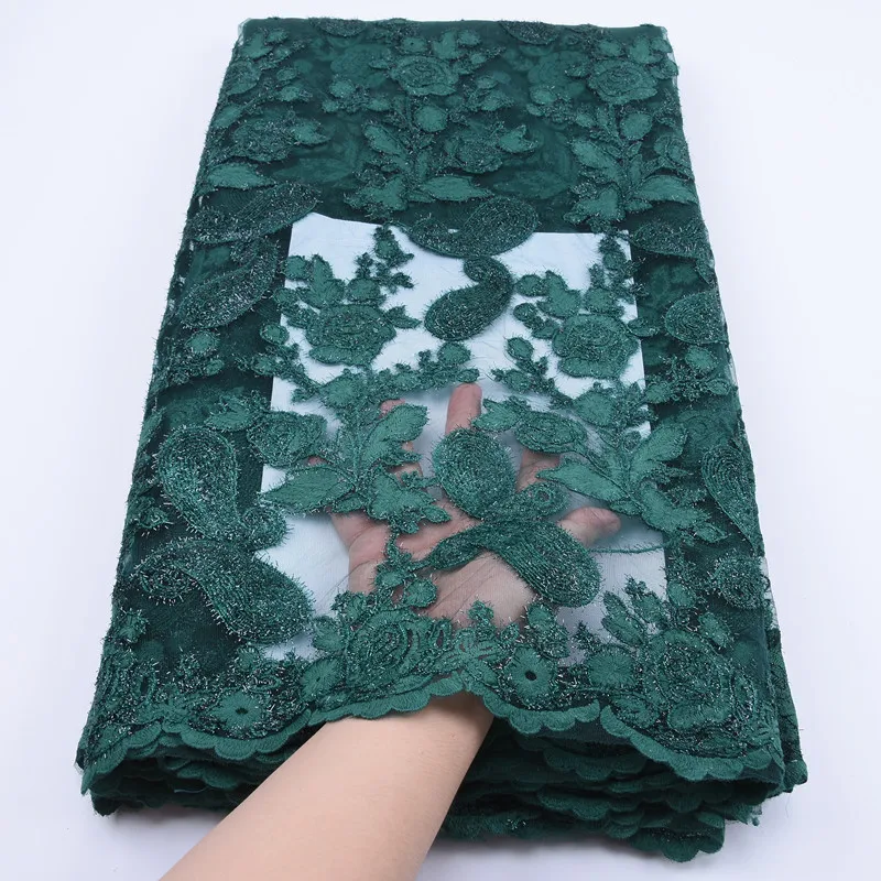 

Африканская веревка, кружевная ткань, зеленая французская сетчатая кружевная ткань для нигерийского платья, 2019, F1765, кружевная ткань для шит...