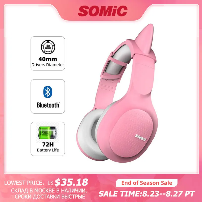SOMIC Bluetooth гарнитура 72 часов проигрывания наушники CVC8.0 Шум снижение Беспроводной
