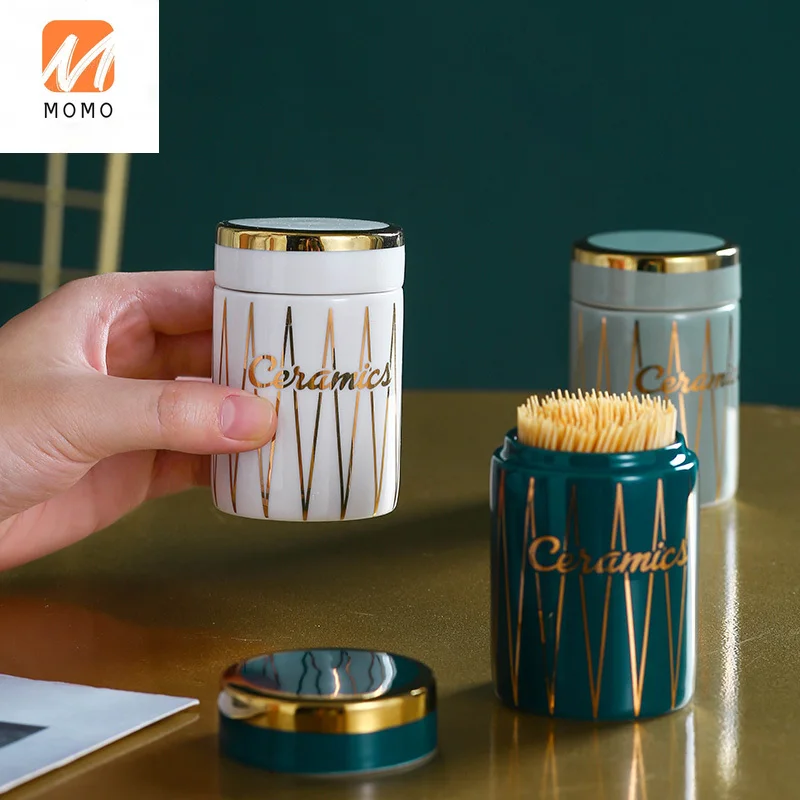 

Nordic Light Luxury Ceramic Toothpick Holder Home Personality Toothpick Hotel Restaurant Tableware Accessories Creative Cotton