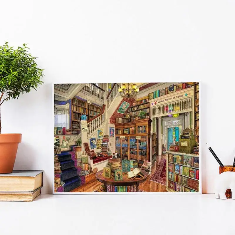 Алмазная картина 5D сделай сам полка для книг вышивка мозаика крест Наборы