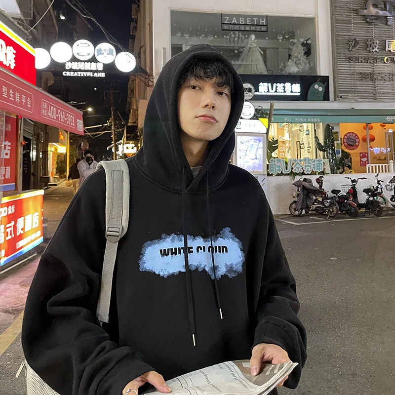 

Толстовка ZOGAA мужская с капюшоном, свитшот с принтом голубого неба, белого облака, повседневная одежда в стиле Харадзюку, свитшот для студен...
