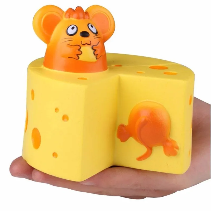 

Cute Squishies Mskwee Slow Rising Cheese Mouse Holding Corn Soft Squishy Stress Relief Toys for Kids