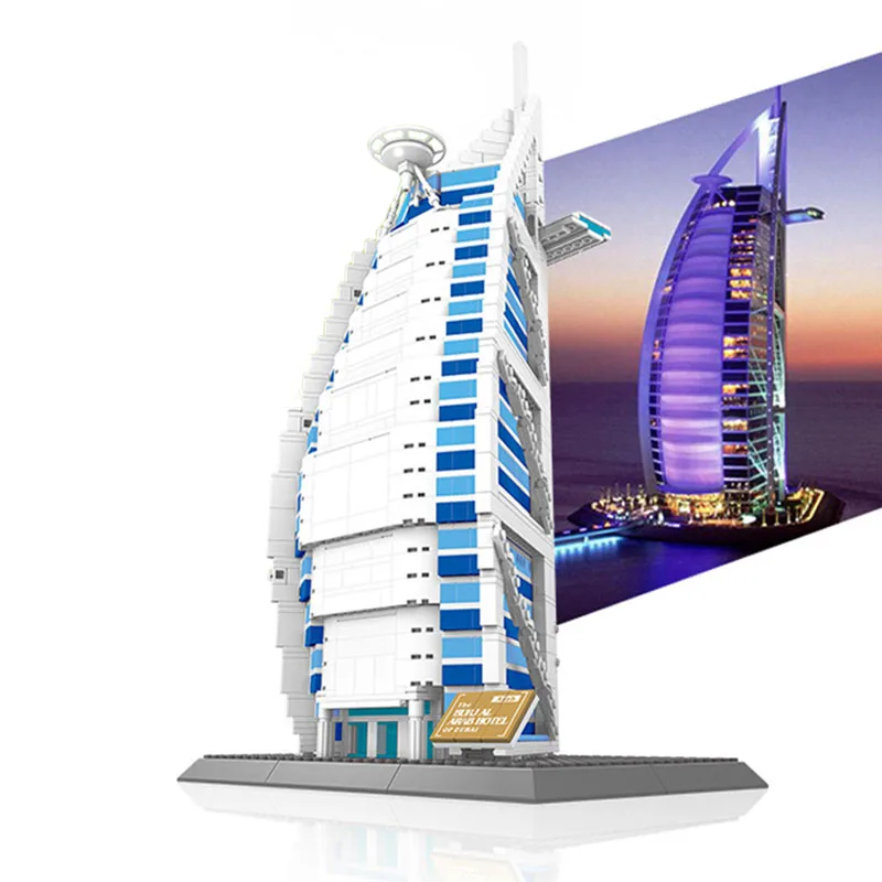 WANGE 1307 шт. всемирно известная архитектура Дубай Бурдж аль арабский отель