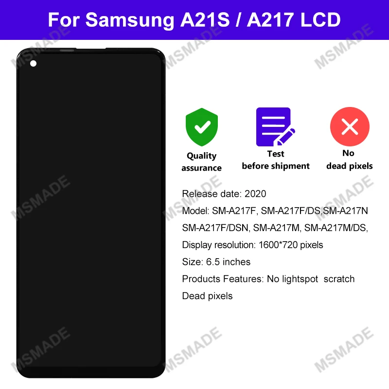 Pantalla LCD Original para m&oacute;vil, digitalizador de pantalla t&aacute;ctil para Samsung Galaxy A21S, A217F, A217, A21S, A217F/DS, venta al por mayor-1