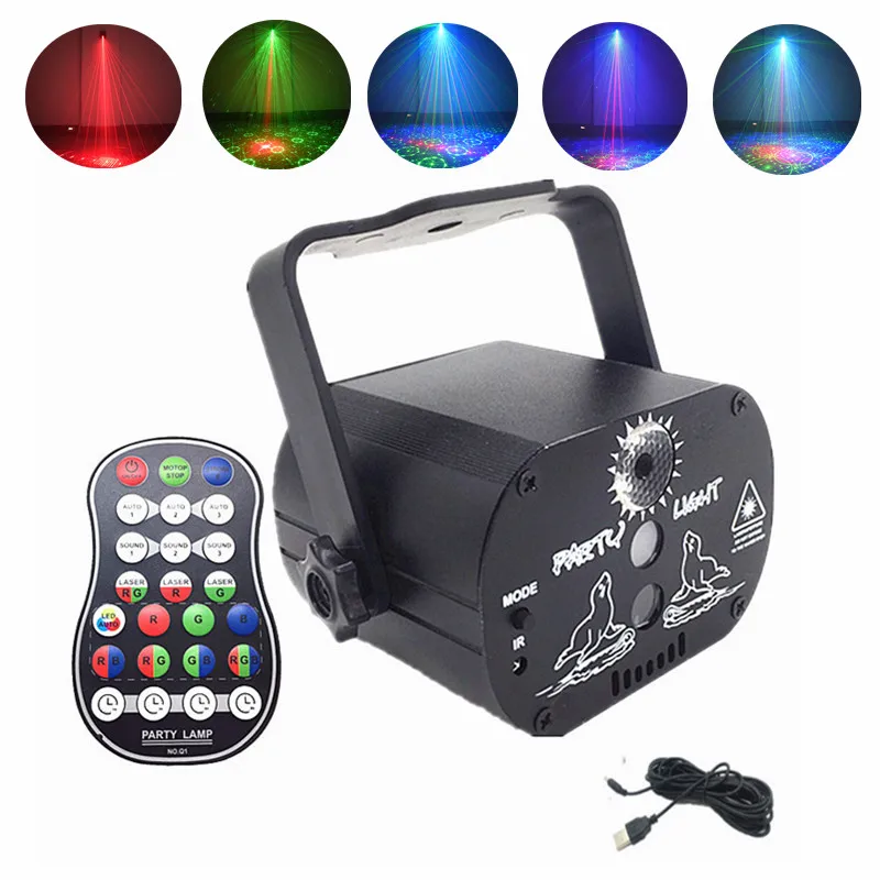 

Мини-сценический свет RGB голос Управление Музыка Светодиодный направленный дискотечный свет вечерние показать лазерный проектор сценичес...