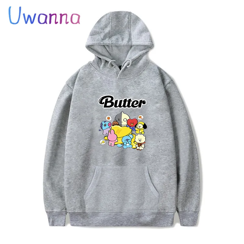 Kpop Women Hoodies Oversized Butter Hoodie Women Sweetshirts Camisetas Mujer Cute Cartoon Casual Femme Long Sleeve Clothing