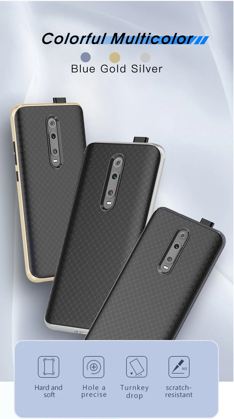 Для Red mi K20 Чехол IPAKY PC бампер силиконовый mi 9T мягкая задняя 2 в 1 Гибридный противоударный бронированный чехол для Xiao mi Red mi K20 Pro Чехол