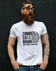Мужская футболка с принтом зомби Eat Brains You're Safe, летняя повседневная забавная одежда, футболки для мужчин Harajuku, топы футболки с графическими принтами для мужчин