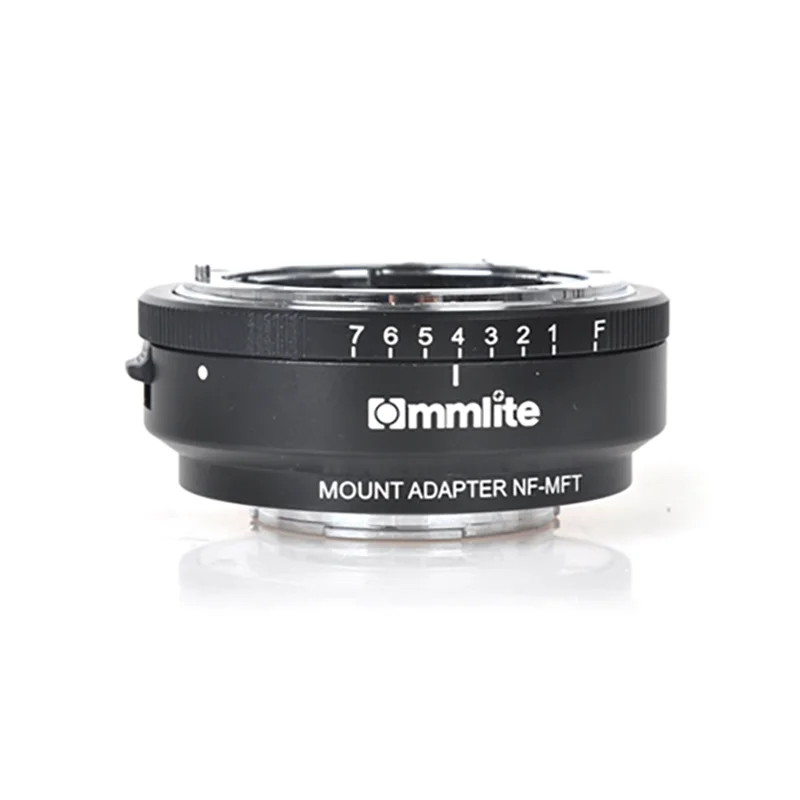 COMMLITE CM-NF-MFT Lens Mount Adapter Manual Focus 8 Stop Dial 1/4 Tripod Mount for Nikon F Lens to M4/3 Mount Camera enlarge