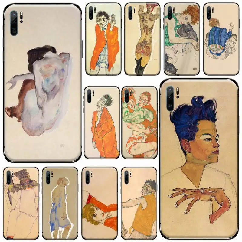 

Egon Schiele Phone Case For Huawei P 40 30 20 lite pro smart 2019 honor 10 i lite 8x mate 20 pro nova 5t funda