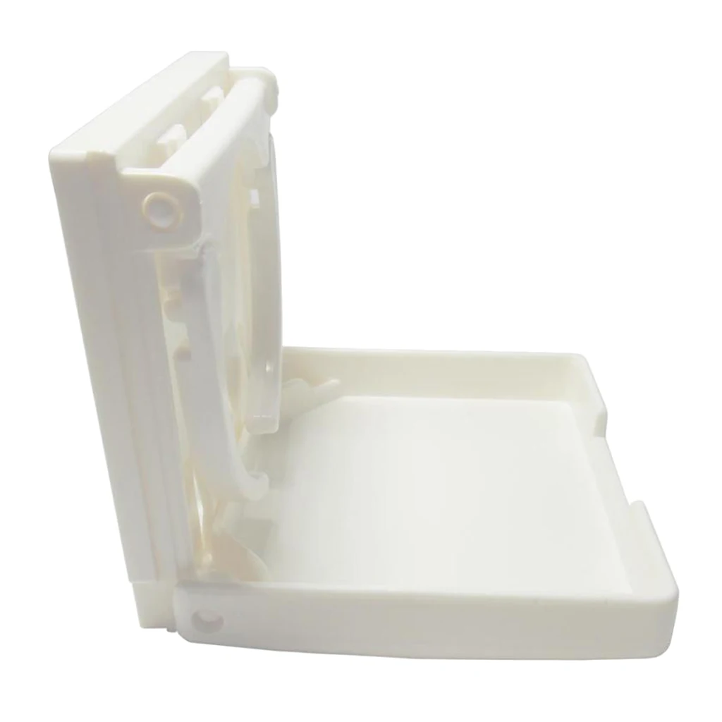 

2 Pieces Plastic Adjustable Folding Cup Drink Holder Marine/Boat/Caravan/Car (White)