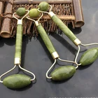 Ролик для массажа лица Нефритовый камень для похудения, лифтинга лица, инструменты для ухода за кожей тела, ролик с двойной головкой, устройство для красоты, массаж лица