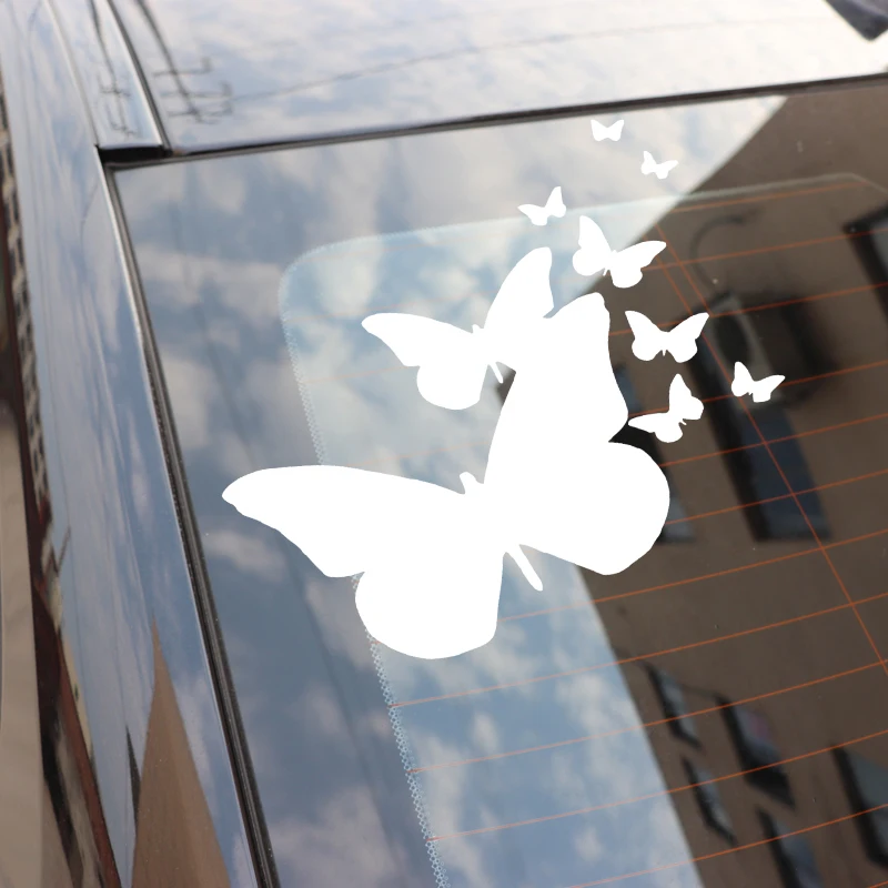 

16.4*14.7cm Creative butterfly Car-Sticker Automobiles Motorcycles Window Bumper Laptop Vinyl Decal PVC Decorative Goods