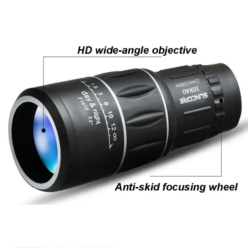 10X40 Монокуляр HD видения телескоп большой диапазон ручной Открытый Кемпинг