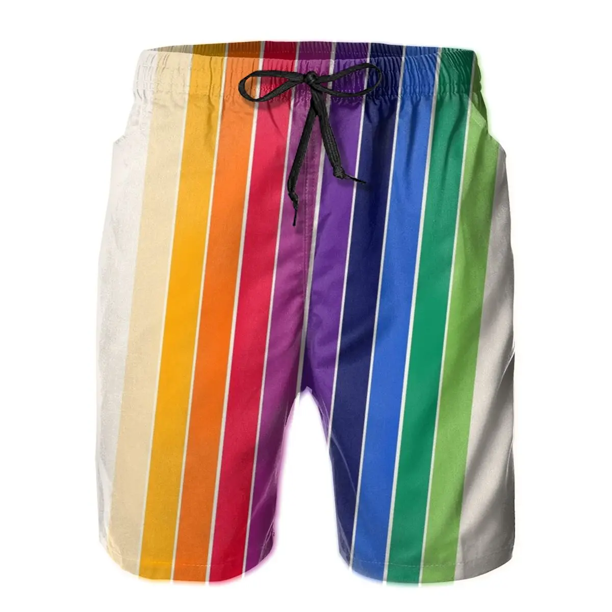 

Мужские брюки, радужные разноцветные пляжные плавки для серфинга, спортивные быстросохнущие сетчатые повседневные Юмористические брифы д...
