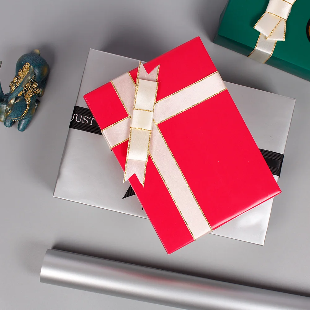 Подарочная упаковочная бумага в рулоне высокого качества одноцветная золотисто