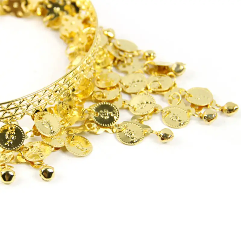 Boho классическая золотая монета с кисточкой для живота украшение на голову танцев