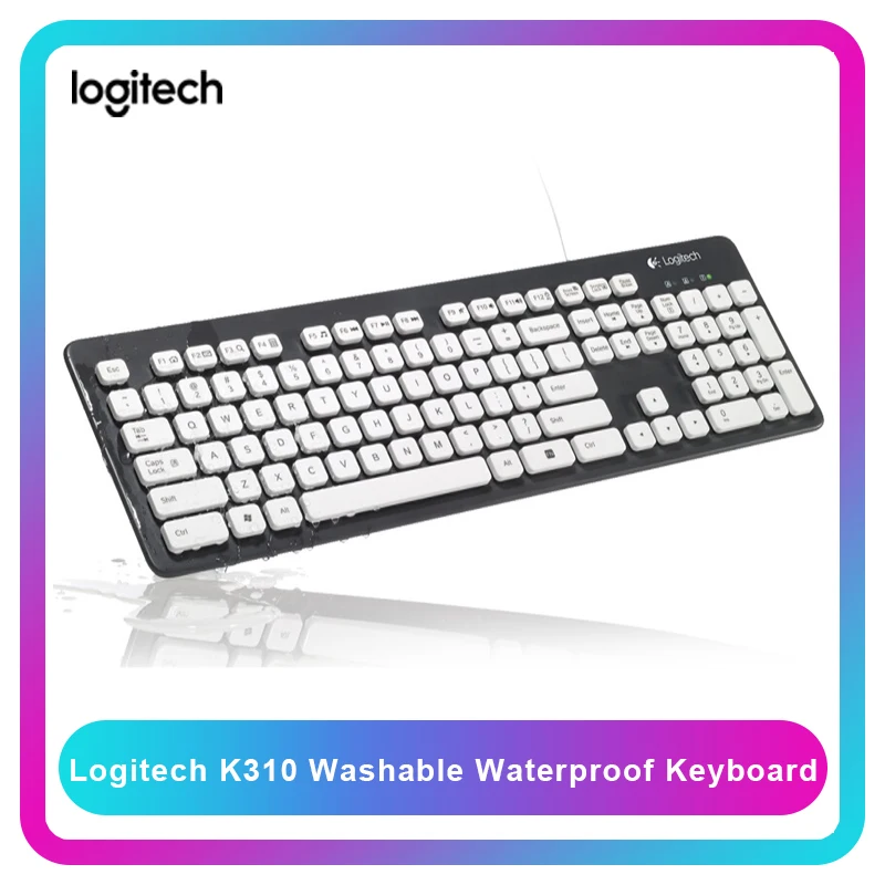 Logitech K310 моющиеся Водонепроницаемый проводной USB ПК ноутбук клавиатура Проводная