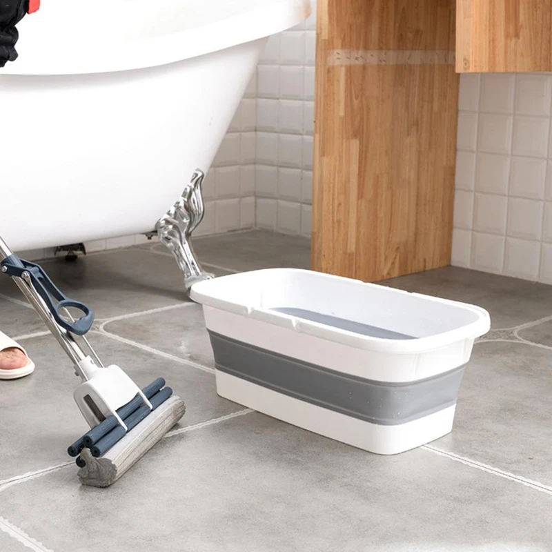 Горячая-Складная швабра ведро складной портативный умывальник Dishpan с ручкой для кемпинга рыбалки