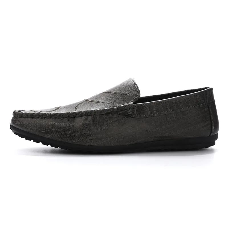 Loafers Shoes Men Fashion Shoes Men 2021 Summer Comfy Slip-on Men's Flats Moccasins Male Footwear Brand Leather Men Casual Shoes images - 6