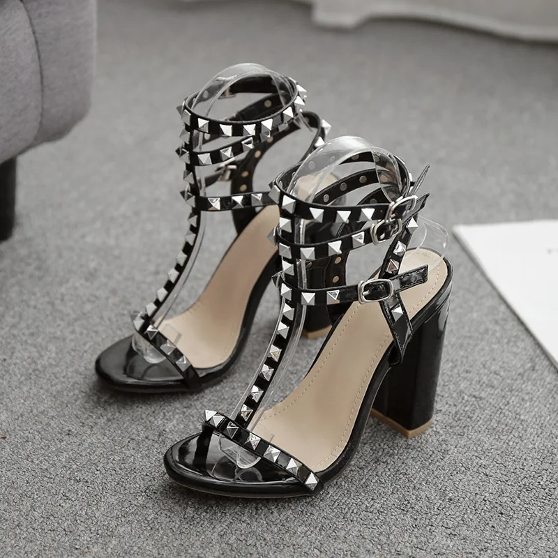 

Block Heels 2021 Sandals Velvet Shoes Suit Female Beige Open Toe Chunky New Suede Low High Black Peep Comfort Summer Studded Gir