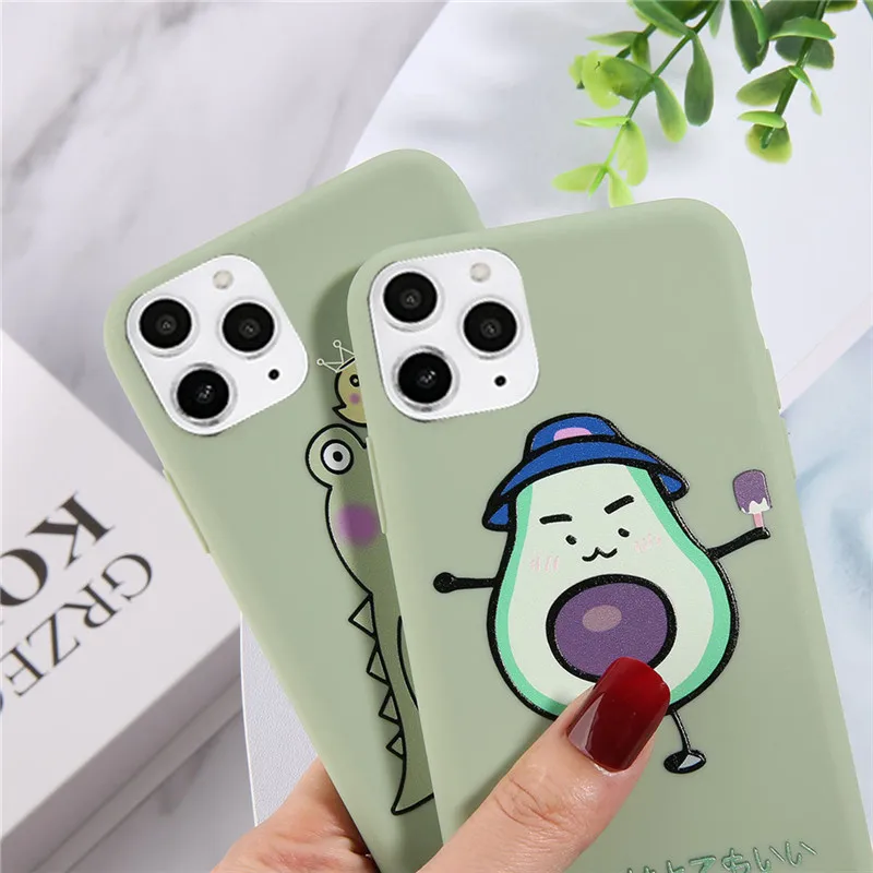 Симпатичный чехол Ottwn для телефона с динозавром авокадо iphone 11 Pro X XR XS MAX 7 6 6s 8 Plus 5