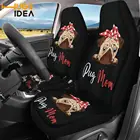 HUGSIDEA 2 шт. чехол для автомобильного сиденья с принтом мопса собаки Передняя пластина защитный лист для автомобильного интерьера пылезащитный чехол для сиденья