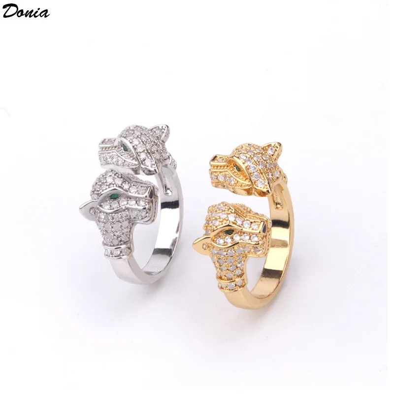 

Donia Jewelry Europe and the United States copper inlaid AAA zircon animal bracelet ring luxury animal openings jewelry set