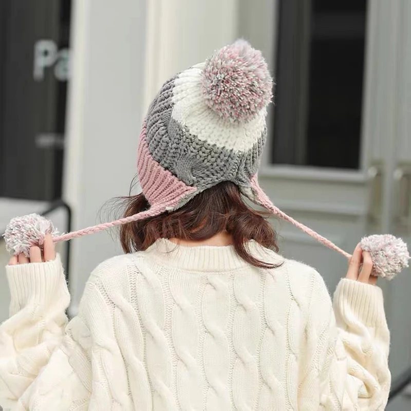 

2020 new women's hats are sweet cute and warm, all-match embroidery hats knitted student ladies' woolen hats