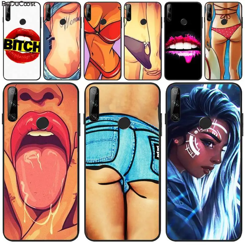 

Hrmes Lady Red lips hot girl Phone Case For Huawei Y5 Y6 Y7 Y9 Prime Pro II 2019 2018 Honor 8 8X 9 lite View9
