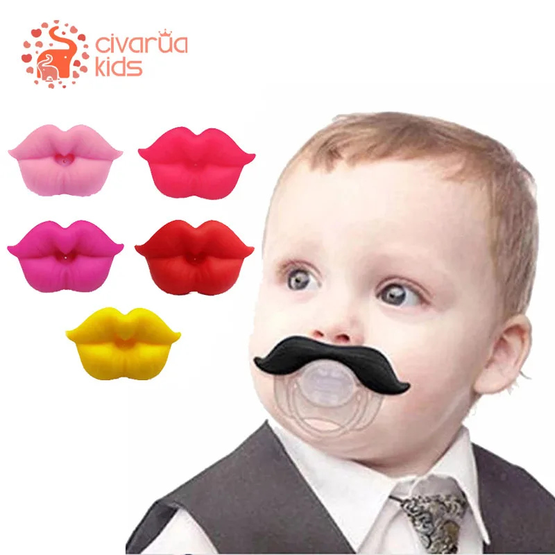 

Baby Silicone Pacifier Lip Mouth Shape Dummy Nipples Teether Toddler Beard Kiss Pacifier Funny Nipple Nipple Soother Pacifiers