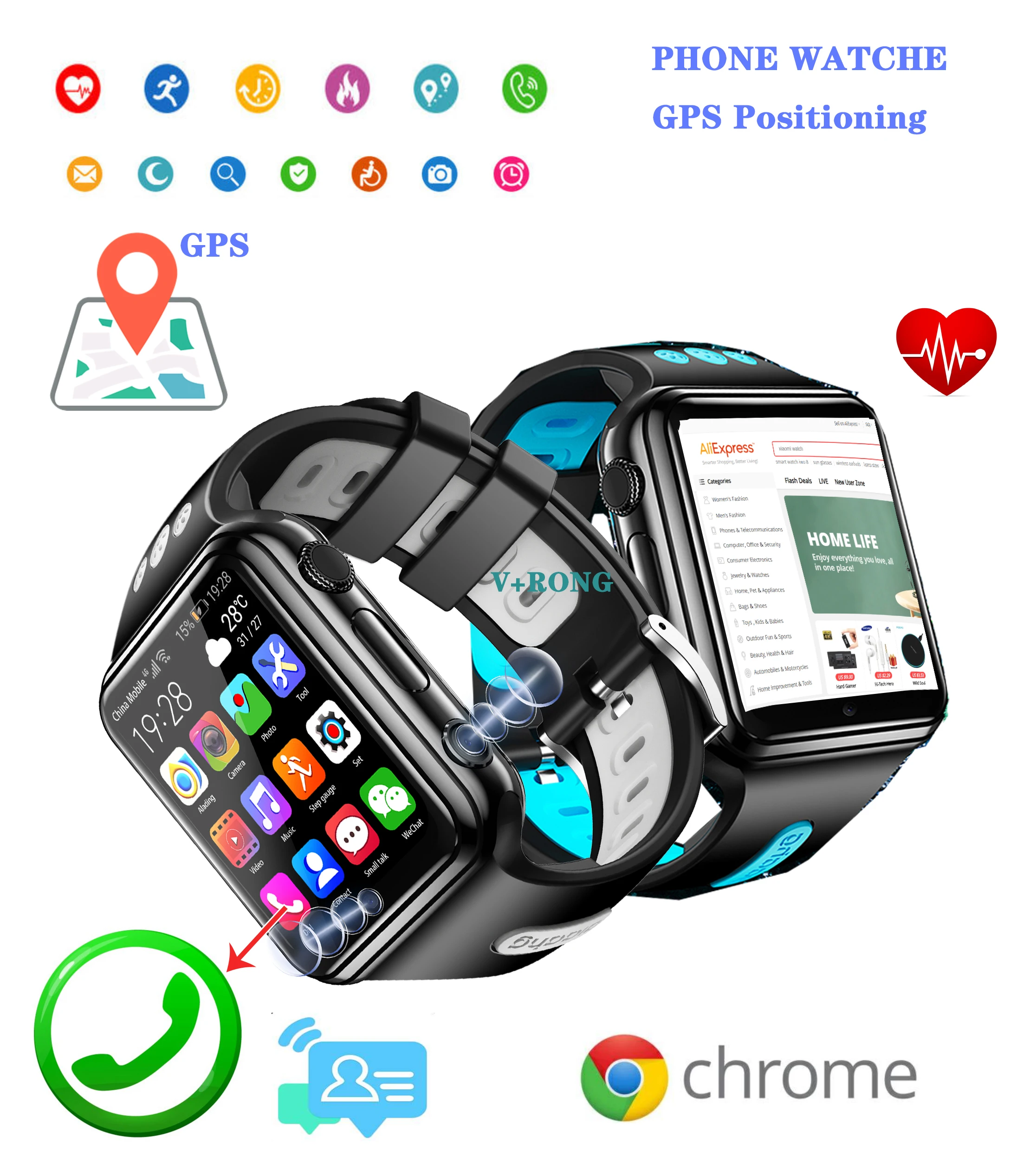 W5 2020 NFC водонепроницаемые 4G часы для смартфона загружаемые приложения MP4 Play AI Smart