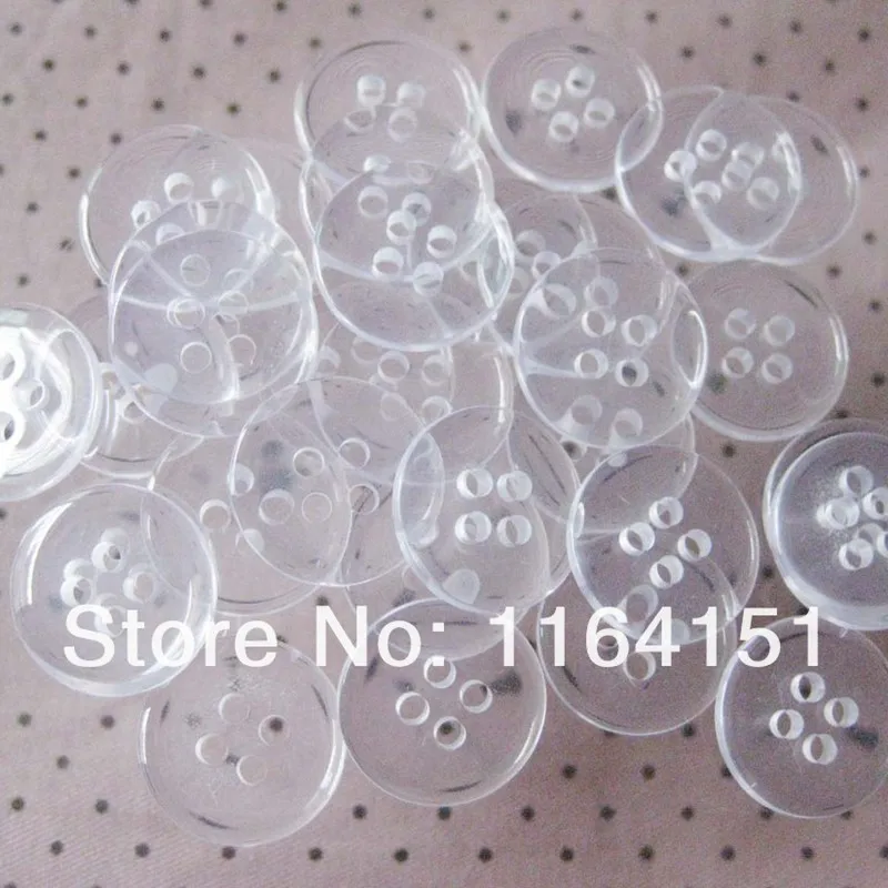 100 шт/партия 4 отверстия кнопки прозрачные блузки и рубашки на пуговицах Смола