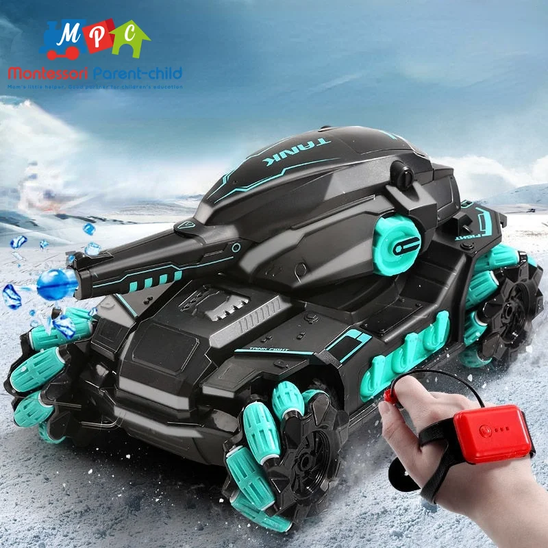

1:14 Water Bomb Launch 2.4G RC Tank Gesture Sensor Simulation Spray Watch Control Water Bomb Armored Vehicle Toys for Kids