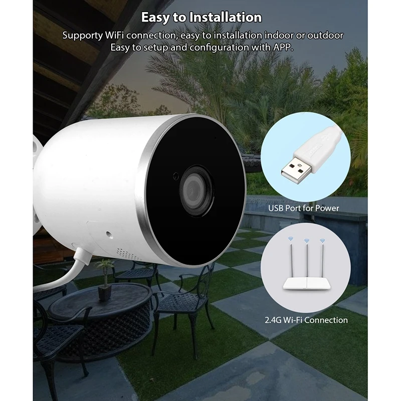 Умная Wi-Fi Ip-камера Ip66 водонепроницаемая беспроводная 1080P двусторонняя аудиосвязь