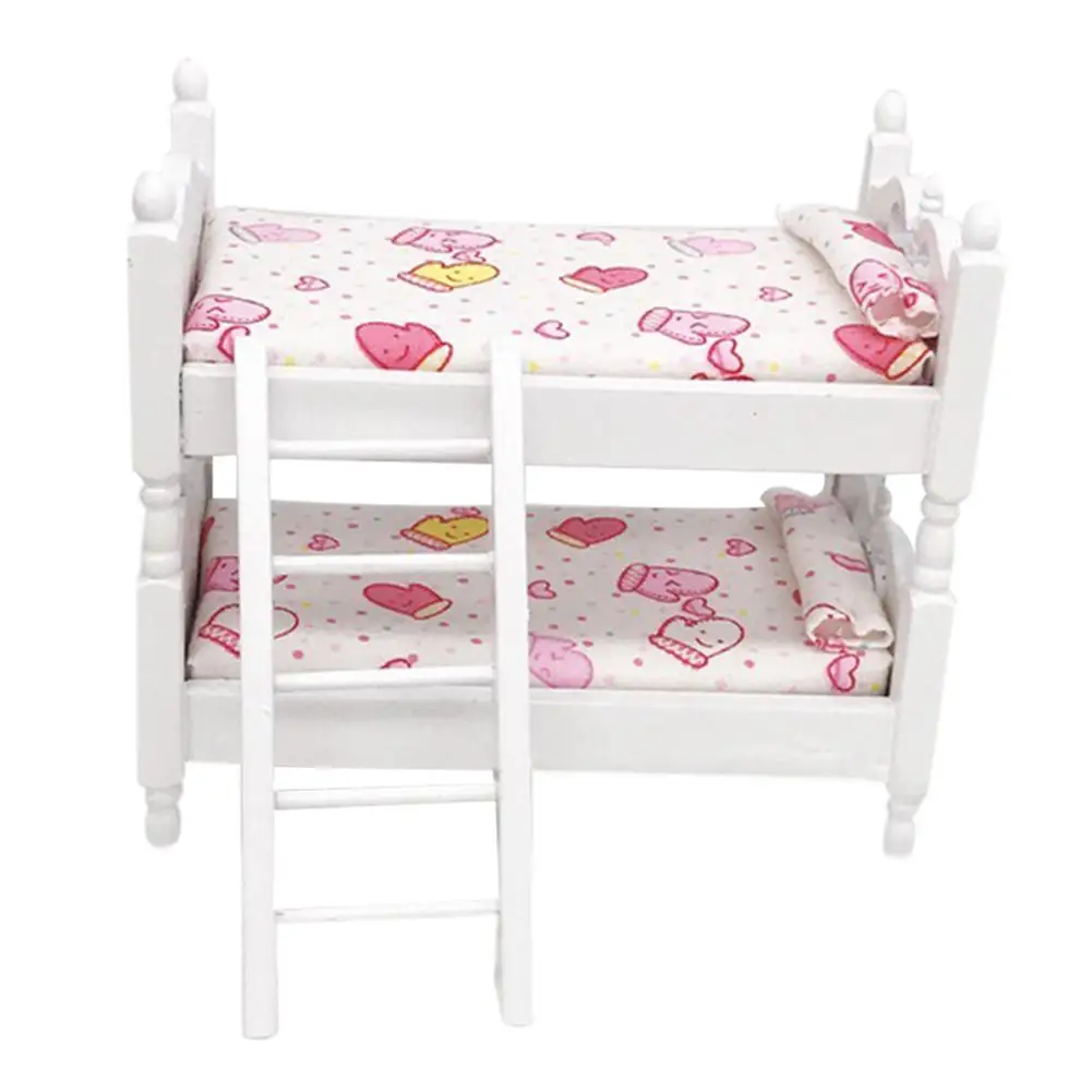 

Doll House Fresh Flower Cluster Mini Furniture Bunk Bed Mini Dollhouse Furniture Bed Set Miniature Living Room Kids Toys